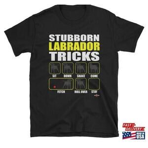 Comical Black Labrador Stubborn Tricks Short Sleeve Unisex Tshirt Classic